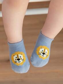 12/6 双装婴儿卡通袜，带拉袢和防滑设计，适合婴儿在地板上穿着，防滑婴儿袜，新生儿袜，幼儿袜，非常适合作为万圣节、感恩节、圣诞节礼物。 - 彩色 - 查看 6