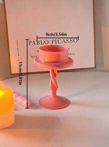1/2pcs Pink Spiral Art Candle Holders - Handcrafted Bohemian Style Romantic Wedding Home Decor, Elegant Curvy Design With Sturdy Base, Creating Cozy Ambiance For Anniversary/Dinner Table Centerpiece