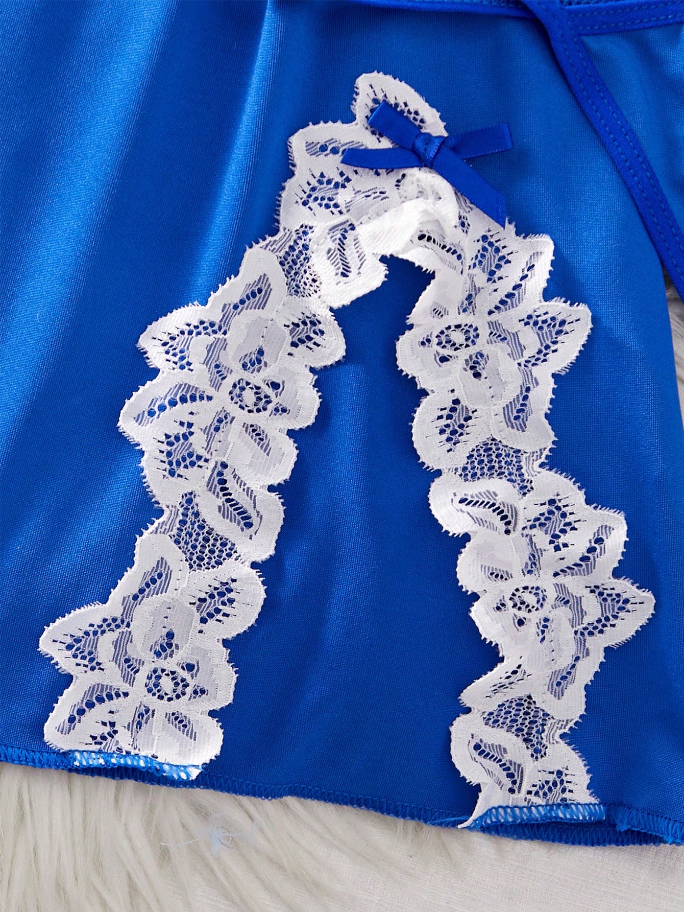 فستان نوم نسائي أنيق بتصميم جذاب مع سحاب وتباين لون الدانتيل، مع سلسلة جي-سترينغ، ملابس داخلية نسائية مثيرة، كيميز بحمالات رفيعة مثير للخروج