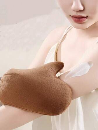 2pcs Random Color Self Tanning Gloves, Body Lotion Applicator Gloves, Soft Non-Irritating, Waterproof Anti-Oil, Massage & Exfoliate, Even Tan Application, Absorb Evenly For All-Over Care
