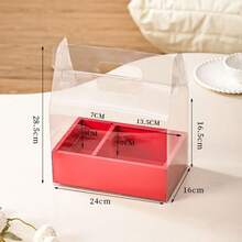 1个/5个装，透明鲜花蛋糕盒，便携式包装盒，透明花束装饰，适用于生日、婚礼、节日，适合4英寸蛋糕