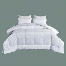 White Quilt Machine Washable, Super Soft For Home, Hotel, Guest House Use, Single & Double Bed Size Silk Floss Filled Comforter, Waterproof