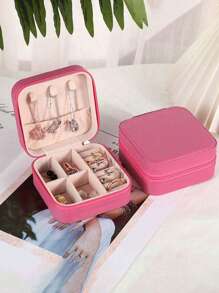 1 pezzo Custodia portatile per gioielli, piccole scatole per gioielli da donna, semplice organizer per gioielli domestico, organizer da viaggio, mini scatola di stoccaggio fine per gioielli da viaggio, custodia con cerniera per orecchini, anelli, collane, bracciali, borsa trucco portatile, borsa cosmetica carina, essenziale per il ritorno a scuola, regali indimenticabili per le vacanze di Pasqua, regali per damigelle, ed essenziali per i viaggi estivi, accessori da viaggio, must have da viaggio, borsa trucco, borsa cosmetica, essenziale da viaggio, grande capacità, borsa trucco grande, regali di Natale, custodia, viaggio, regali per le donne, necessaire da donna, essenziale da viaggio, custodia, frizione / piccola borsa a mano, necessaire, organizer trucco, organizer trucco, custodia, porta pennelli, mini custodia, custodia di grande capacità