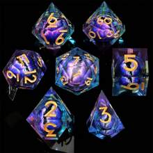 7pcs Dice Set Including Eyeball Resin Polyhedral Dice, Suitable For Role Playing Games And Tabletop Games, D&D Dice, Suitable For Tabletop Games, Thanksgiving And Christmas Gifts