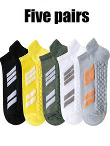 15 đôi tất cầu lông nam, tất ngắn đến mắt cá chân để chạy, bóng rổ, tất thể thao đế vải bông dày - Nhiều màu - Xem 13
