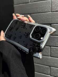 1个可爱 17手机壳，3D猫耳蝴蝶结造型透明手机壳，兼容苹果16 Pro Max/16 Plus/16/15/14/13 Pro/12/11等型号，适合作为送给女朋友的礼物 - 銀色 - 查看 4
