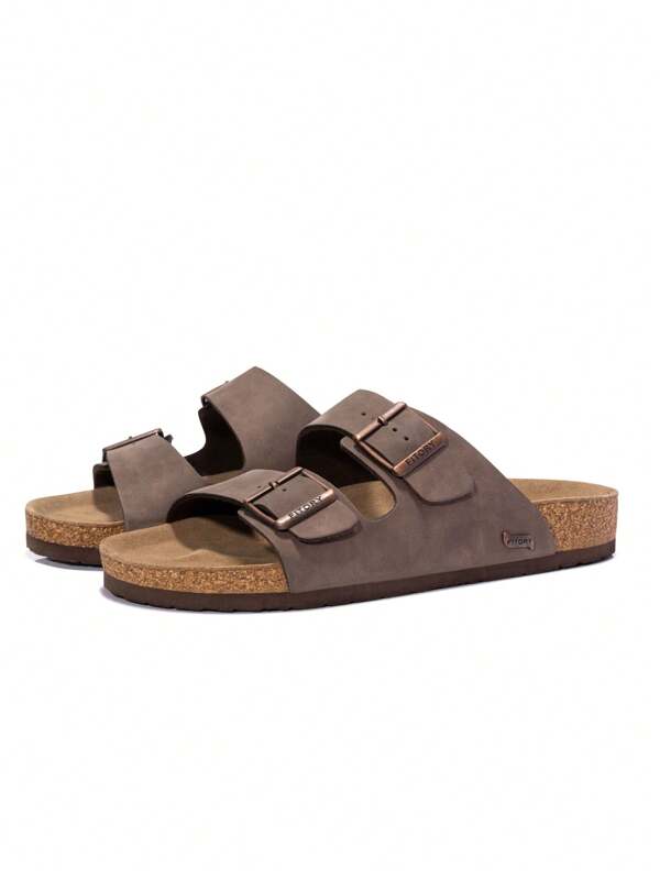 Men's Sandals Adjustable Buckle Straps Arch Support Slides For Summer 7-14