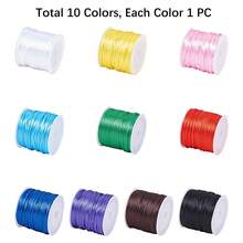 10 Color 2mm Satin Rattail Cord String Nylon Trim Silk Cord For Friendship Bracelet Chinese Knot Macramé Trim Jewelry Making About 91 Yards Totally - 彩色 - 查看 3