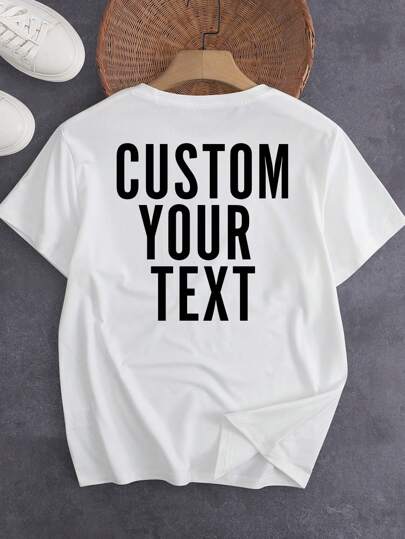Customized Text Men's T-Shirt, Input Your Personal Text/Blessing/Funny Phrase, Personalized Text Customization, Personalized Name Customization White Short Sleeve T-Shirt, Birthday/Valentine's Day/Father's Day/Party Anniversary/Christmas Personalized Customization, Holiday Gift, Anniversary Gift, Christmas, Company Team Building Uniform, Men's Black Short Sleeve T-Shirt, Music Festival, Gift For Him, Short Sleeve, Customized T-Shirt, Party, Men's Top
