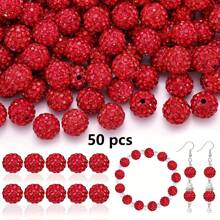 10/20/30/50/100 pièces Perle de strass plat en verre blanc de 10 mm, boule à facettes Disco, convient pour la fabrication de bijoux, bracelets DIY, colliers, boucles d'oreilles et travaux d'artisanat