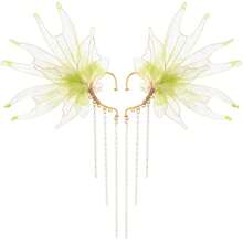 Women Fairy Ear Cuffs Beautiful Clip-On Mermaid Earrings Fashion Ear Cuffs Cosplay Accessories - 綠色 - 查看 6