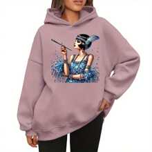 1 pièce/2 pièces/3 pièces Autocollants de transfert thermocollants de lady de l'ère jazz, convient pour les oreillers, sacs à dos, t-shirts, sacs en canevas, sweat-shirt à capuche, vêtements personnalisables, jeans