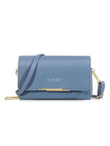 时尚仿皮长款钱包 女士迷你斜挎包 拉链手机袋（拉链和字母图案随机）