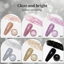XEIJAYI XEJAYI 6-Color 15ml Brilliant Stars Crushed Gel Nail Polish Set,UV LED Soaking Nail Gel, Semi-Permanent, DIY Salon Quality Nail Art Gel For Spring And Summer - Multicolor - View 5