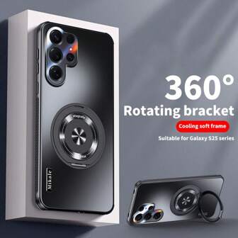 360° Rotating Stand Protective Case With Soft Silicone Frame For Galaxy S25 Ultra, S25 Plus, S25 Phones