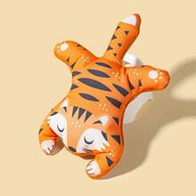 1pc Textile Cartoon Little Tiger Pet Plush Squeaky Toy, Suitable For Cats And Dogs Play And Entertaining - Multicolor - View 4
