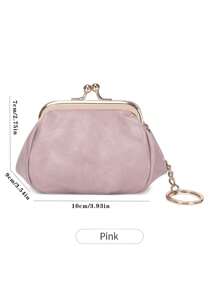 1 pieza Monedero de piel genuina con estilo vintage, organizador compacto de joyas y anillos con cierre de beso, bolsa de almacenamiento retro para llaves y dinero en efectivo, estuche de joyas ligero y portátil para uso diario de mujer, organizador de viaje y almacenamiento para dormitorio escolar