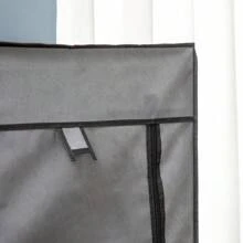Wardrobe Foldable Fabric Wardrobe, Folding Wardrobe With Zipper, Nonwoven Fabric, Dark Grey, 125x43x162.5cm - 深灰色 - 查看 3