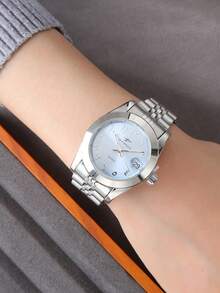 RICECGO Women's Classic Quartz Watch, Arabic Numerals, Ideal Gift For Daily Wear Or Special Occasions, Anniversary Gift, Back To School Gift - Silver - View 7