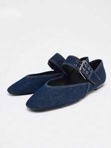 2025秋季2024春夏新款欧美方头一脚蹬平底鞋百搭女式软皮奶奶鞋