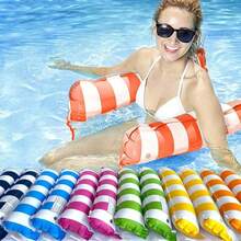 1pc Inflatable Hammock-Style Pool Float With Air Pump And Ball, 4-In-1 Design Convertible, Adult Size Pool Float Toy, Multifunctional Pool Float, Saddle, Lounge Chair, Hammock, Drift, Summer Pool Party & Vacation Essential (Random Color, Includes Air Pump) - Multicolor - View 9