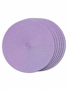 1/4/6 Pcs 15 Inch Round Woven PP Placemats, Washable Non-Slip Heat Resistant, Suitable For Home Dining Table Decor, Holiday Party, Wedding, Outdoor - Multicolor - View 19