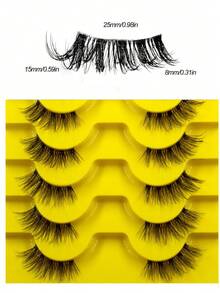 10 对奢华半睫毛 - 自然纤细的猫眼睫毛，打造完美妆容，蓬松柔软的仿貂睫毛，自然交叉式眼尾延长，可重复使用的假睫毛 - 眼尾拉長款 - 查看 4