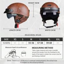 Retro Motorcycle Helmet PU Leather Moto Helmets Motorbike Helmet German Style Half Face Helmets Vintage Casco Moto Cycling Helmet Racing Protection Motorcycle Equipment Riding Protective Accessories Rider Gifts