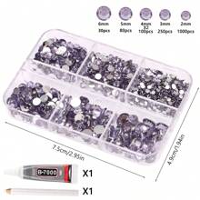 2000/1580pcs/Box 2mm/3mm/4mm/5mm/6mm Flat Bottom Resin Rhinestones, Handmade DIY Resin Accessories For Clothing, Shoes, Decoration (Optional Rhinestone Pen And Glue)
