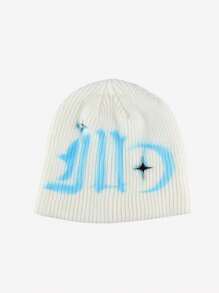 1pc Graffiti Street Style Knit Beanie, Warm And Fashionable Casual Versatile Men's Hat