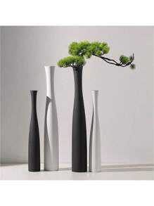 1pc Ceramic Vintage Zen Hallway Decor Vase, Welcoming Pine Bonsai Vase, Foyer Niche Home Decor Art Item