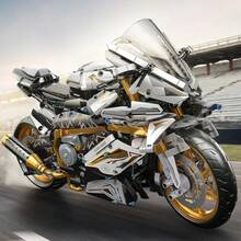 1:5 比例摩托车积木,MOC Platinum 摩托车建筑积木,组装模型玩具,装饰,摩托车爱好者配件,适合作为生日、圣诞节、万圣节、感恩节、新年、派对礼物 - 彩色 - 查看 9