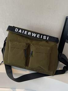 Korean Style Casual Canvas Bag, Minimalist Nylon Shoulder Bag For Women, Fashionable Pleated Crossbody Bag - Multicolor - View 13