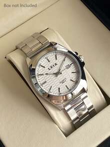 1pc Men's Fashion Quartz Watch, Stainless Steel Multifunction Date Watch Occasions