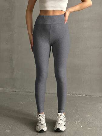 OYGA Casual Versatile Solid High Waist Leggings