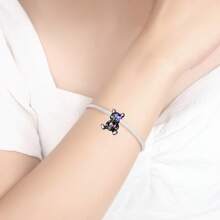 Silver Plated Charm Clown Doll Purple Love Zirconia Black Bear Cross Black Series Charm Bead Is Suitable For Diy Female Bracelet Pendants - Silver - View 8