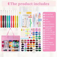 New Crochet Tool Organizer Kit For Beginners, Includes Organizer Bag, TPR Crochet Hooks, Accessories, Ideal Gift For DIY Crochet Hobbyists, Suitable For Wife Or Mother