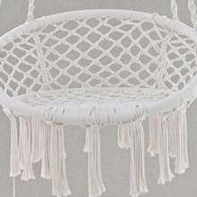 Altalena da esterno larga 80 cm, sedia sospesa da cortile, sedia sospesa da balcone, sedia sospesa da esterno, sedia sospesa da esterno, amaca, corda di cotone intrecciata, nappa, cesto sospeso, altalena pigra