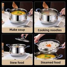 Heavy Duty SUS304 Stainless Steel 3-Tier Steamer Pot, Cooking Pot, Stockpot, Large Capacity, Multi-Function Cookware For Home Kitchen