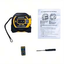 ACSTFR Laser Tape Measure - 3in1 Digital High Precision Laser Rangefinder, Steel Tape, 1pc, Equipped With 2AAA Batteries - 5m Steel Tape Measure + 100m Laser Distance Measurement + Cross Laser + Battery - View 7