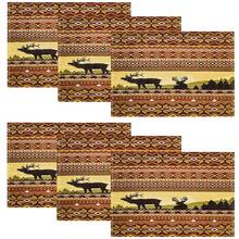 1/4/6 piezas Manteles individuales lavables de lino con estampados, salvamanteles protectores para mesa de interior y exterior, adecuados para vacaciones, fiestas, cocina