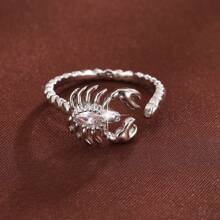 1pc Fashionable Scorpion Open Design Cubic Zirconia Ring For Women