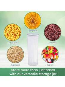 1pc Pasta & Grain Plastic Storage Box With Hanging Pasta Container, Airtight Canister For Kitchen Noodle Storage, Home Decor, Party & Christmas Storage