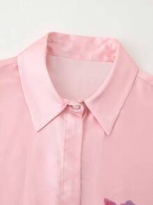 ZEVITY Women's Floral Print Casual Shirt, Long Sleeve Office/Commute Rayon Blouse LS2558