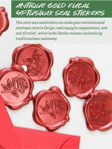 20/30/50 Pcs Wax Seal Stickers, Wedding Invitation Envelope Seal Stickers, Self Adhesive Envelope Seals, Perfect For Wedding, Invitation, Envelopes, Gift Wrapping, Christmas - Hot Pink - View 6