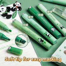 1 cutie cu 4 pixuri fluorescente Panda, pixuri Fidget pentru elevi, pentru a evidenția textul "Înapoi la școală"