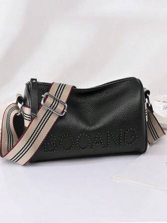 Borsa a tracolla diagonale in vera pelle per donna, in pelle bovina di prima qualità, nuova moda versatile, grande capacità, cinghia larga, pelle naturale morbida