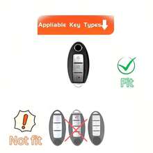 1 móc khóa tinh tế, phù hợp với các dòng xe 370Z, Armada, Kicks, Murano, Pathfinder, Rogue, Titan, Versa Note và chìa khóa thông minh 3 nút của Infiniti. - Khóa nơ ngắn - Xem 6