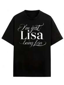I'm Just Lisa Being Lisa Women's Oversized T-Shirt - Black - Black - View 3