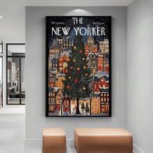 1 件/3 件墙面艺术海报可选框架旅行纽约客杂志帆布海报墙面艺术海报家居咖啡装饰墙画客厅卧室走廊装饰
